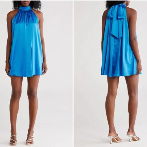 Alice + Olivia Dresses & Skirts - Alice + Olivia Corine Halter Tie Neck Trapeze Minidress. Sz: XS